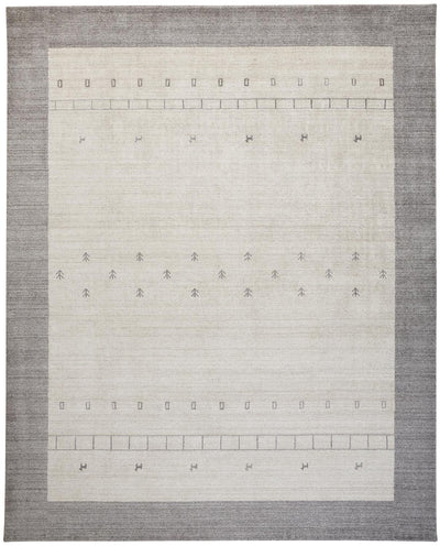 Yurie Hand Knotted Beige and Gray Rug by BD Fine Flatshot Image 1 grid__image-ratio-57