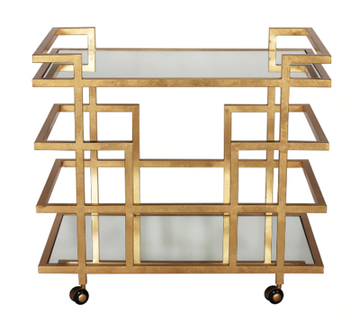 gold leaf linear bar cart with two mirror shelves 1 grid__image-ratio-14