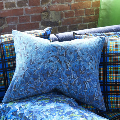 Bandipur Azure/Emerald Linen Decorative Pillow By Designers Guild