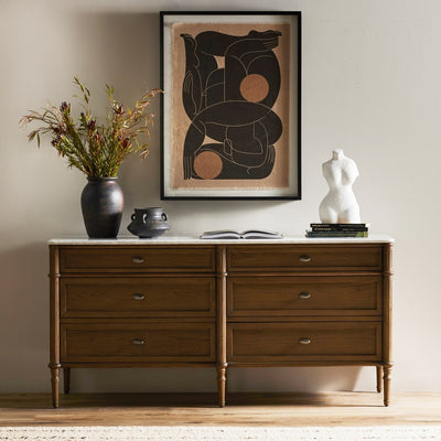 Toulouse Marble 6 Drawer Dresser