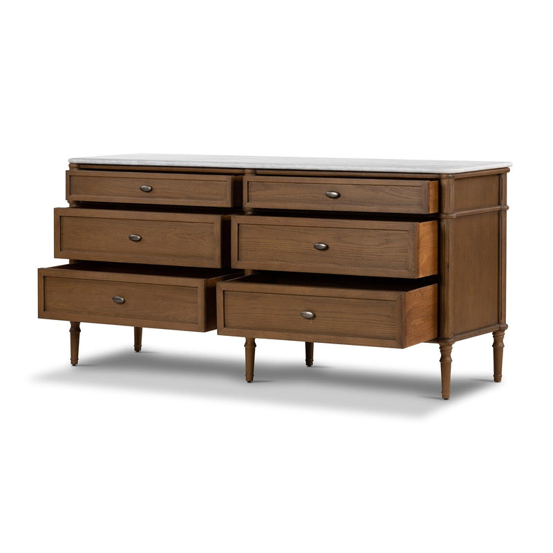 Toulouse Marble 6 Drawer Dresser