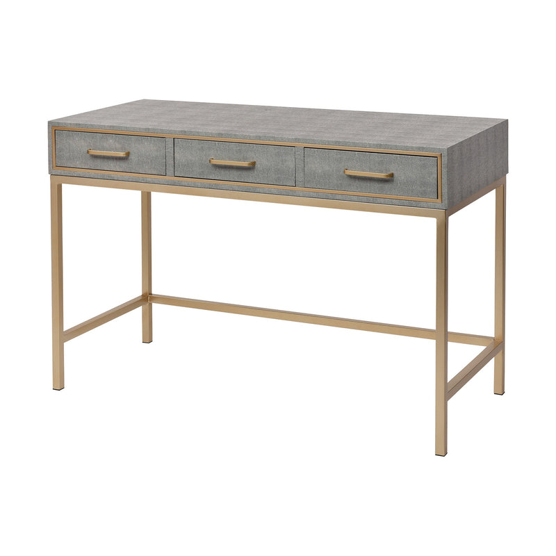Sands Point 3-Drawer Desk in Grey and Gold by Burke Decor Home