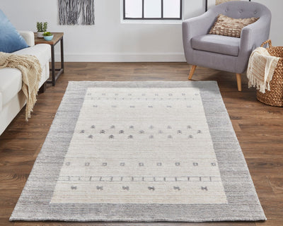 Yurie Hand Knotted Beige and Gray Rug by BD Fine Roomscene Image 1