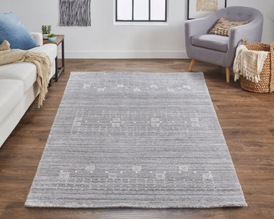 Yurie Hand Knotted Gray and Ivory Rug by BD Fine Roomscene Image 1
