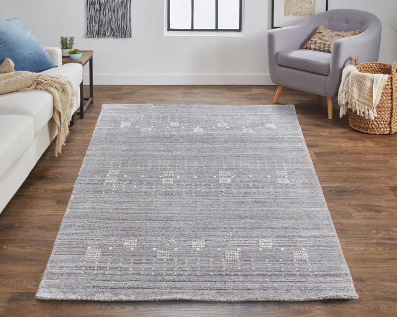 Yurie Hand Knotted Gray and Ivory Rug by BD Fine Roomscene Image 1