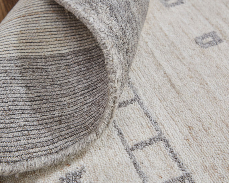 Yurie Hand Knotted Beige and Gray Rug by BD Fine Roll Image 1