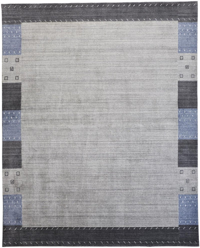 Yurie Hand Knotted Light Gray and Denim Blue Rug by BD Fine Flatshot Image 1 grid__image-ratio-69