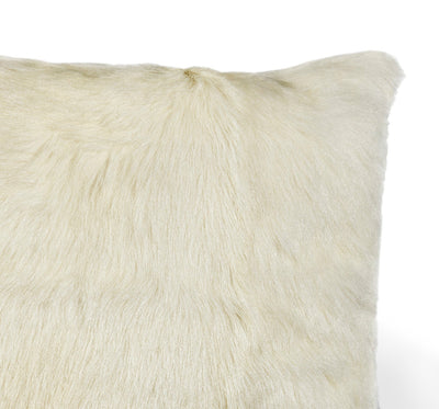 Goat Skin Ivory Bolster Pillow 6