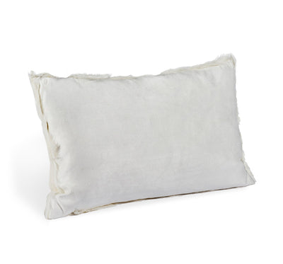 Goat Skin Ivory Bolster Pillow 3