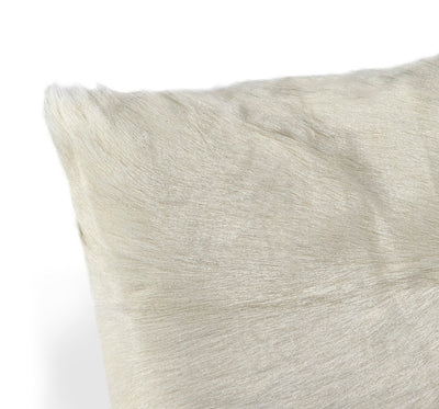 Goat Skin Ivory Bolster Pillow 4