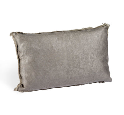 Goat Skin Light Grey Bolster Pillow 3