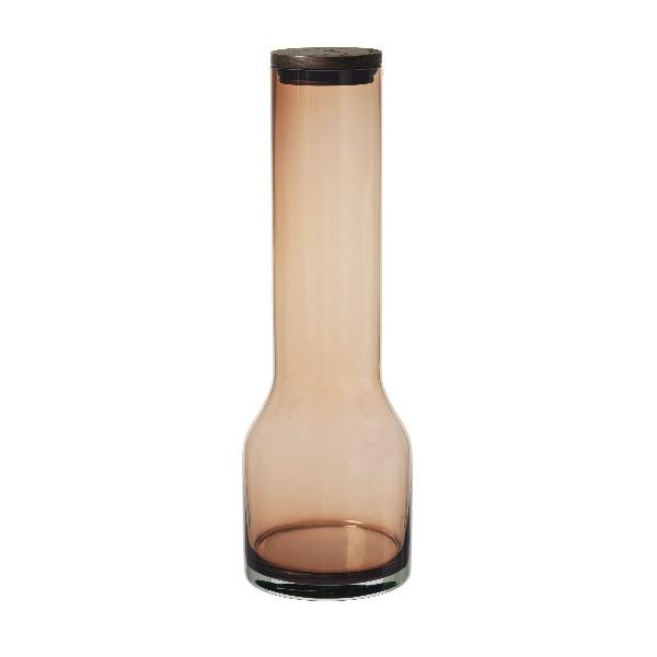 LUNGO Water Carafe in Coffee Color 37oz  with Oak Lid