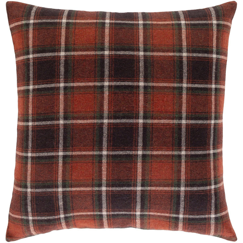 Brenley BRN-006 Woven Square Pillow in Dark Red & Dark Brown by Surya