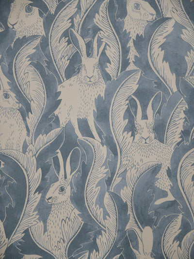 Hares in Hiding Wallpaper in Smokey Blue grid__image-ratio-24