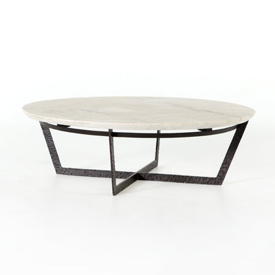 Felix Round Coffee Table In Rustic Fossil