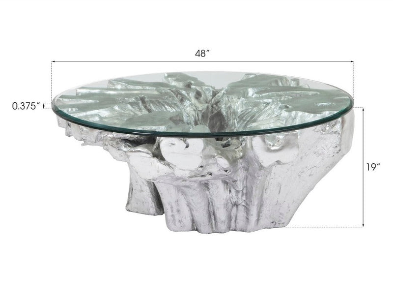 Abyss Cast Root Coffee Table With Glass By Phillips Collection Ph67967 7