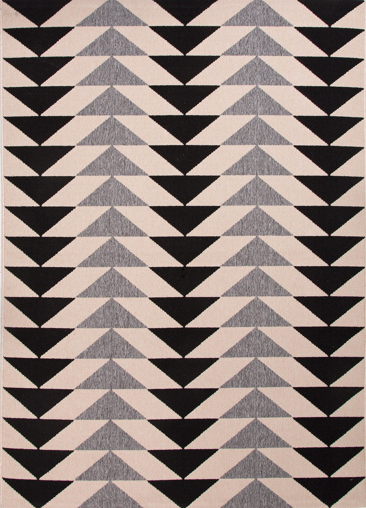 Patio Collection Indoor-Outdoor Area Rug in Black & Gray by Jaipur