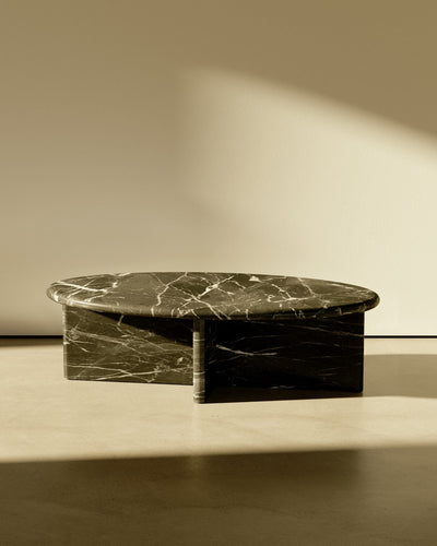 Pernella Petite Oval Coffee Table in Solid Stone