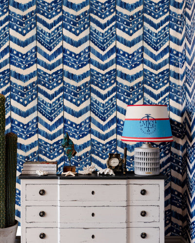 Turkish Ikat Wallpaper in Indigo from the Sundance Villa Collection by Mind the Gap grid__image-ratio-72