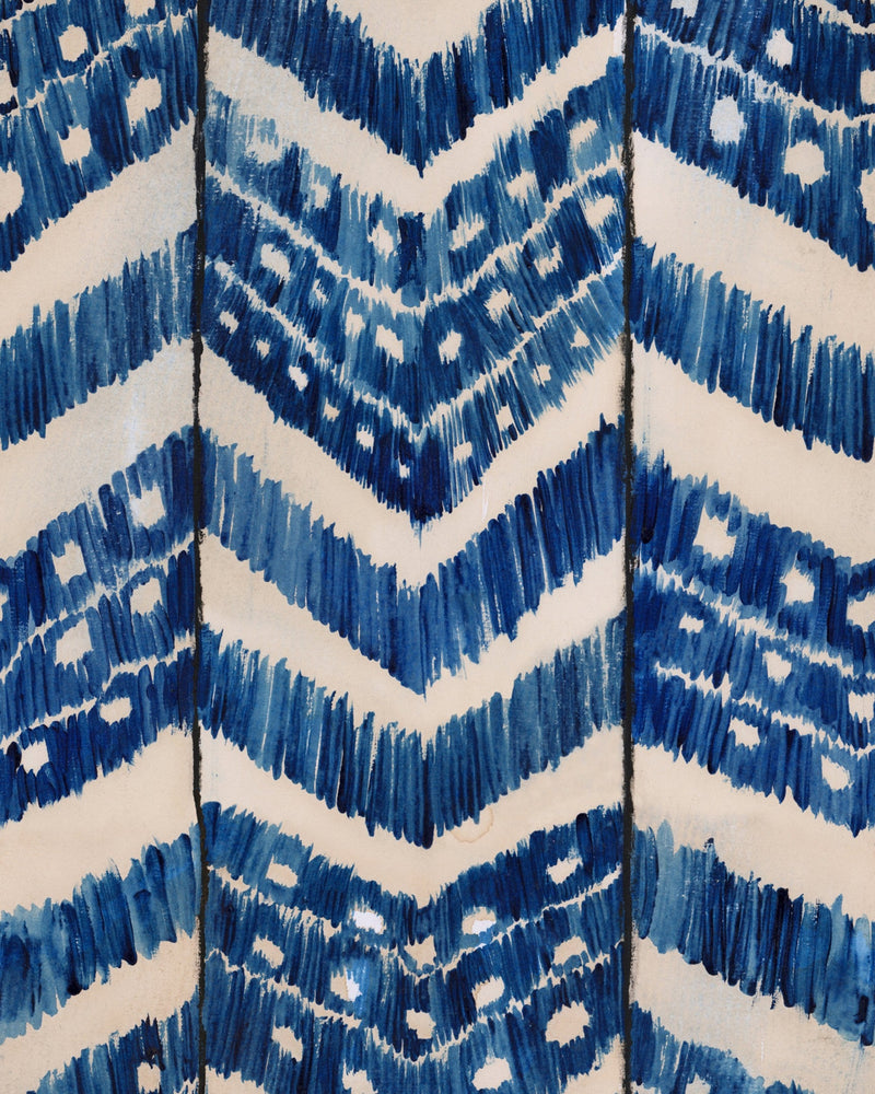 Turkish Ikat Wallpaper in Indigo from the Sundance Villa Collection by Mind the Gap