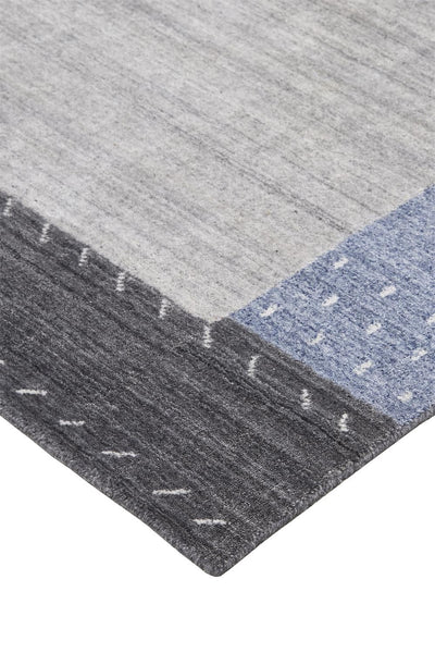 Yurie Hand Knotted Light Gray and Denim Blue Rug by BD Fine Corner Image 1